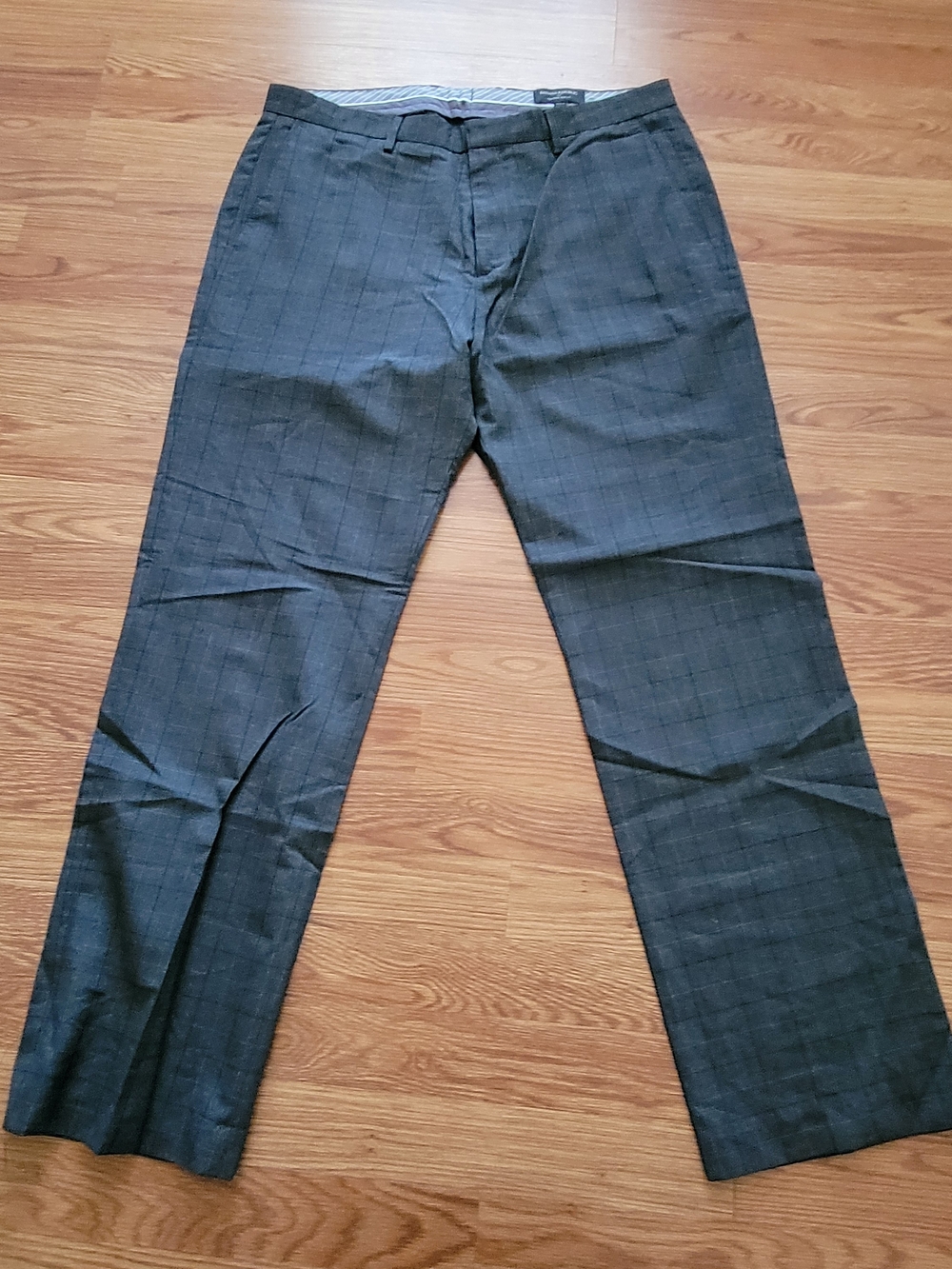 Banana Republic Gray Windowpane Plaid Dress Pants 36x32